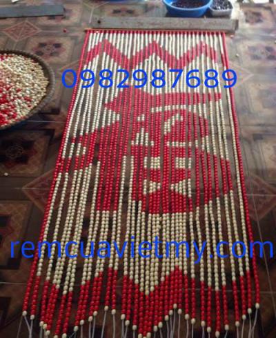 Rèm hạt gỗ chữ phúc k05