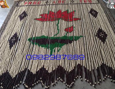 Rèm hạt gỗ hoa sen đỏ