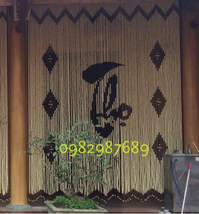 Rèm hạt gỗ thư pháp chư Thọ K1