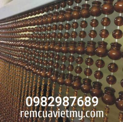 Rèm hạt lộc bình nâu vàng 02