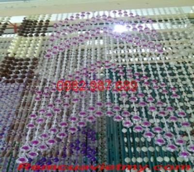 Rèm Hạt Nhựa Điểm Hồng Lượn Sóng2