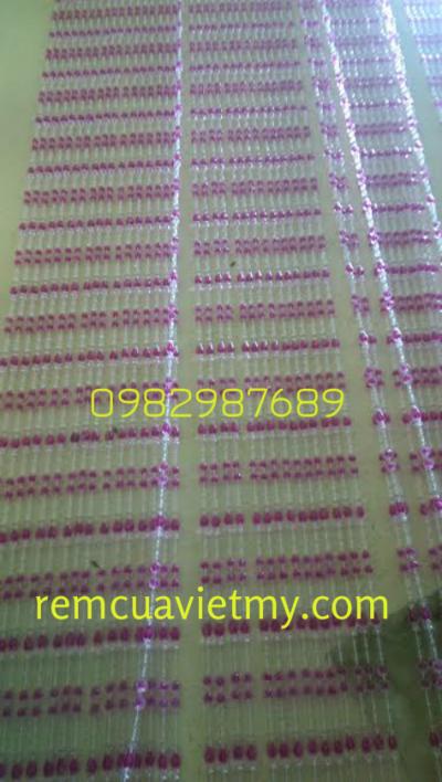 Rèm hạt nhựa hoa lộc bình hồng