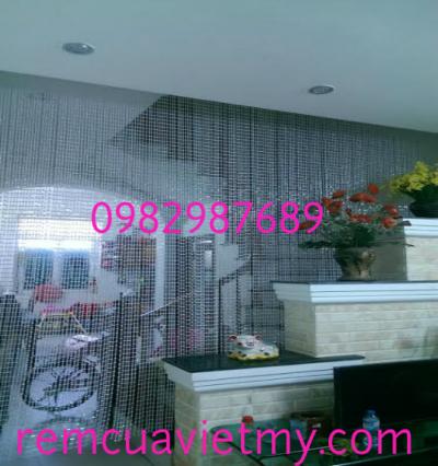 Rèm hạt nhựa lục giác giả Pha Lê