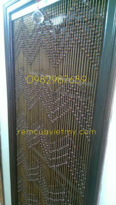 Rèm hạt nhựa nâu giả pha lê 01