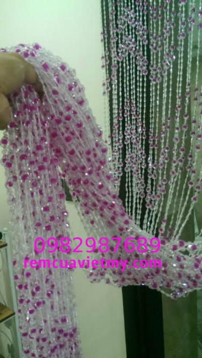 Rèm hạt nhựa nhân hồng 03