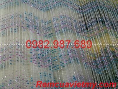 Rèm hạt nhựa nhân tím, nhân xanh lượn sóng