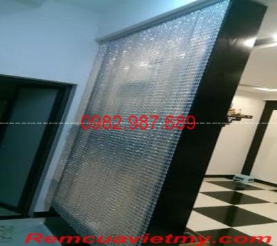 Rèm Hạt Nhựa Trắng Đá 02