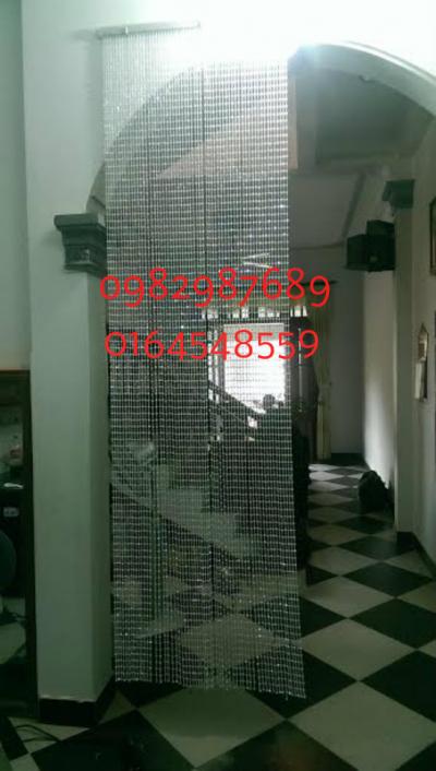 Rèm hạt nhựa trắng giả pha lê  011