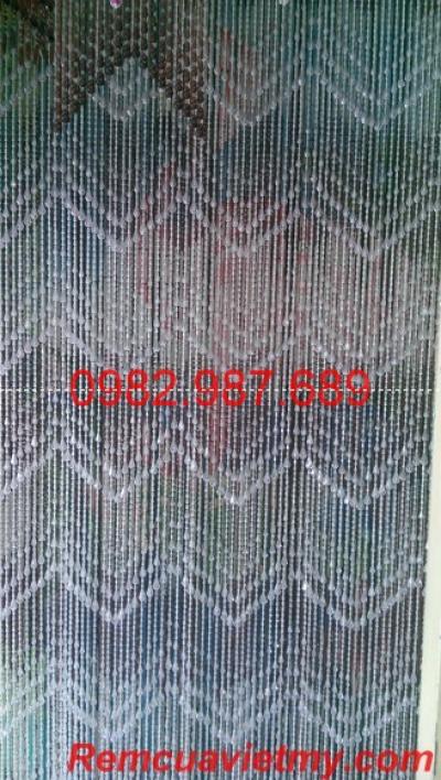 Rèm hạt nhựa trắng lượn sóng