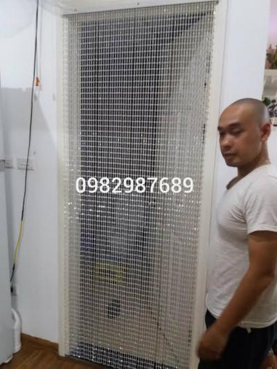 Rèm hạt nhựa trắng trong giả pha lê 022